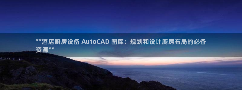 尊龙凯时有假么：**酒店厨房设备 AutoCAD 图库：规划